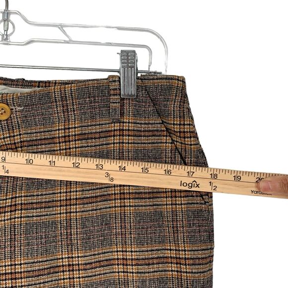 Anna Seravalli Italy Glen Plaid Button Fly Pants Stretch Flannel Trouser 44 - Picture 5 of 11